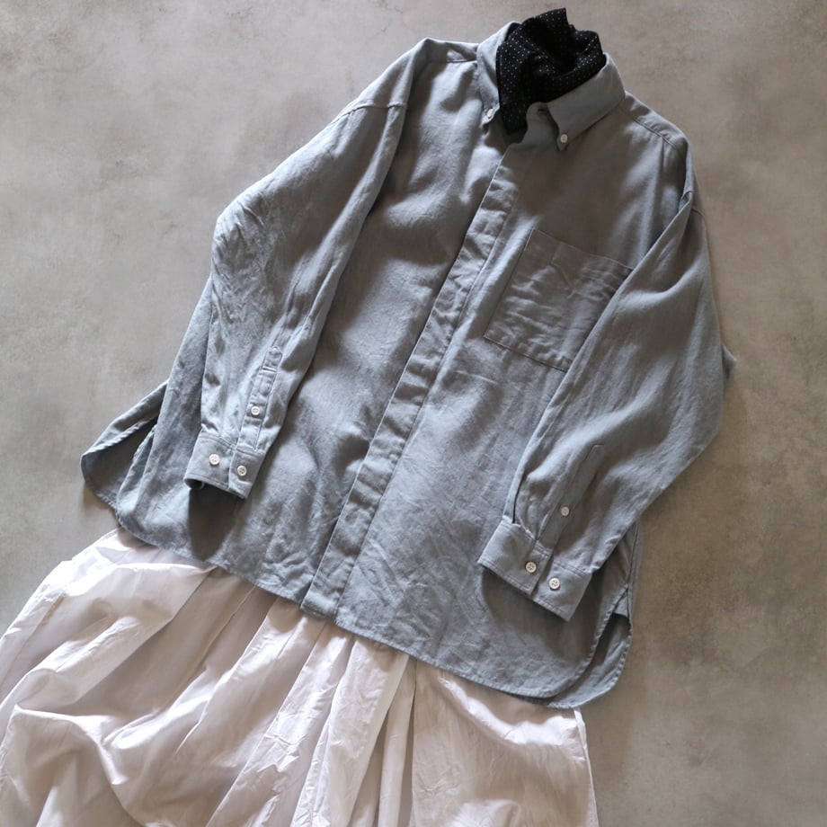 テクノカシミアヘザーコットンバギーボタンダウンシャツ／TOUJOURS | ovede