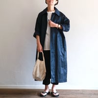 ライトウエイトコットンナイロンサテンオーバーサイズステンカラーローブコート/TOUJOURS