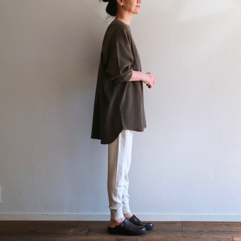 トゥジューtoujours Loose Fit UndershirtワッフルT WOMEN'S】TOUJOURS（トゥジュー）“Loose Fit Undershirt -WAFFLE