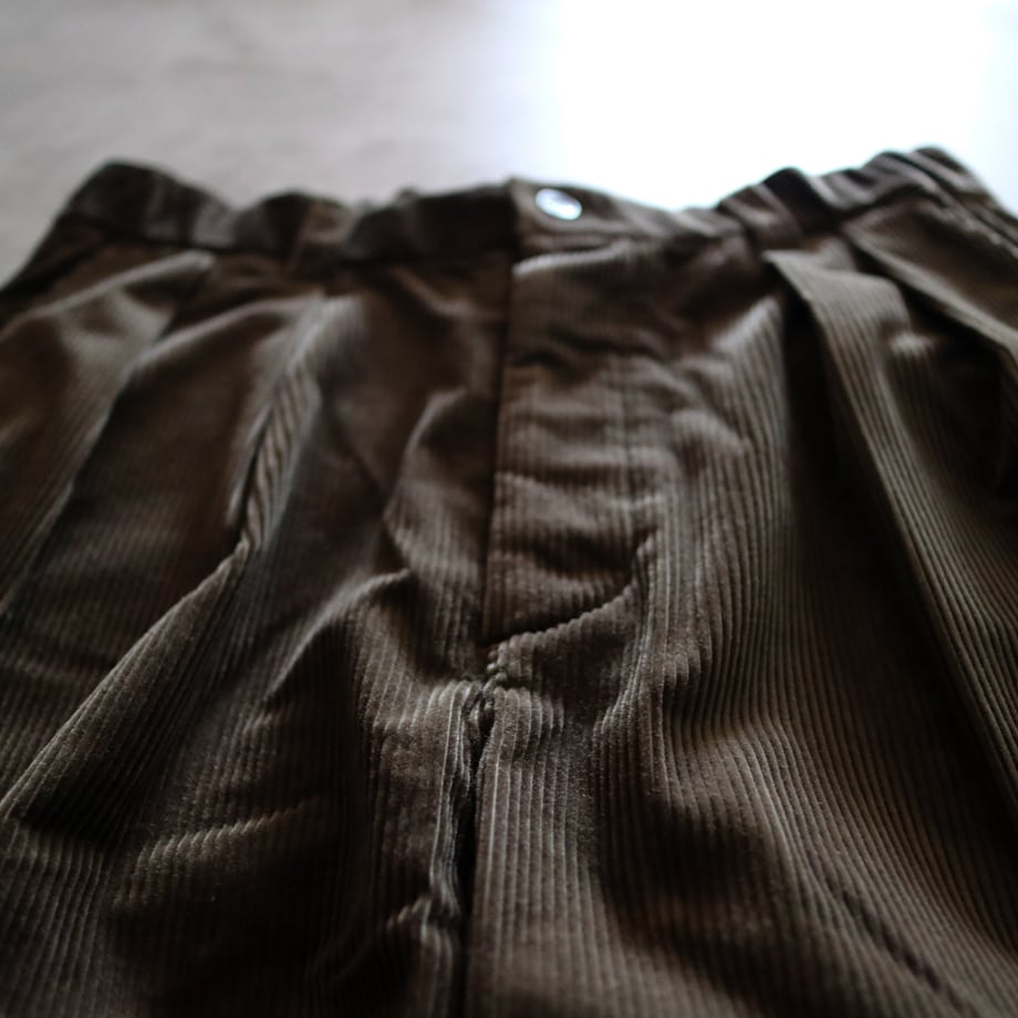 コットンワイドウエールコーディロイ2インプリーツバギーパンツ