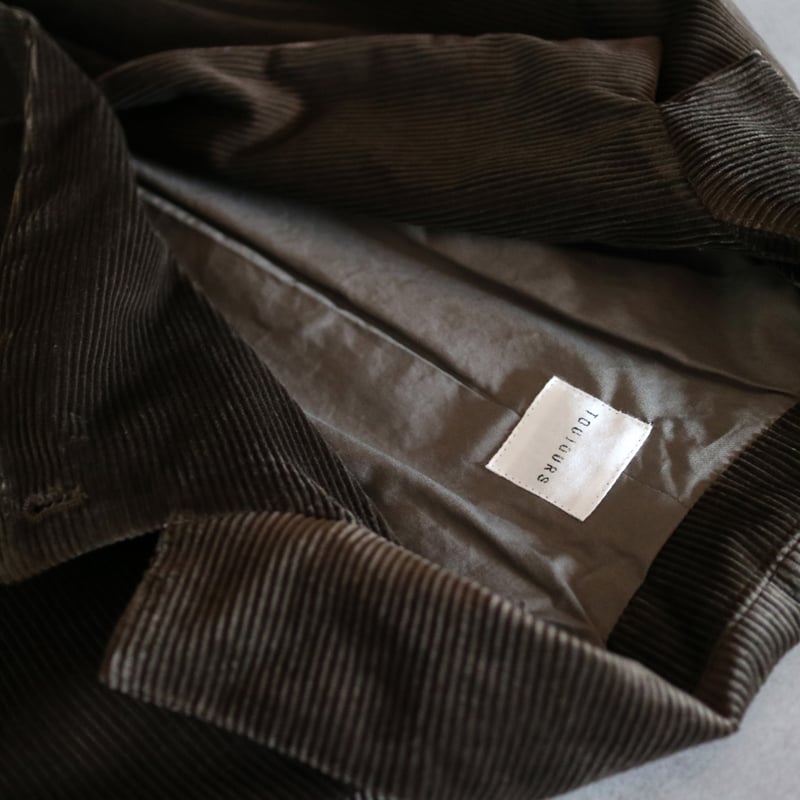 コットンワイドウエールコーディロイオーバーサイズ1＋2ボタンサック