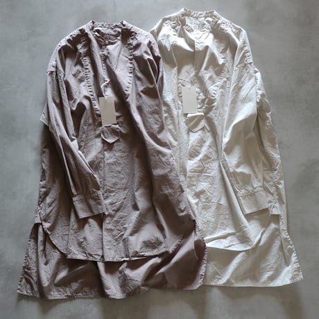 ガーメントダイオーガニックコットンポプリンタキシードロングシャツ／TOUJOURS