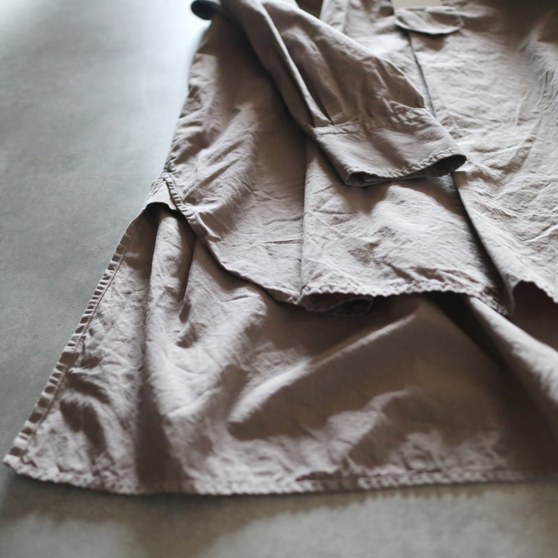 ガーメントダイオーガニックコットンポプリンタキシードロングシャツ