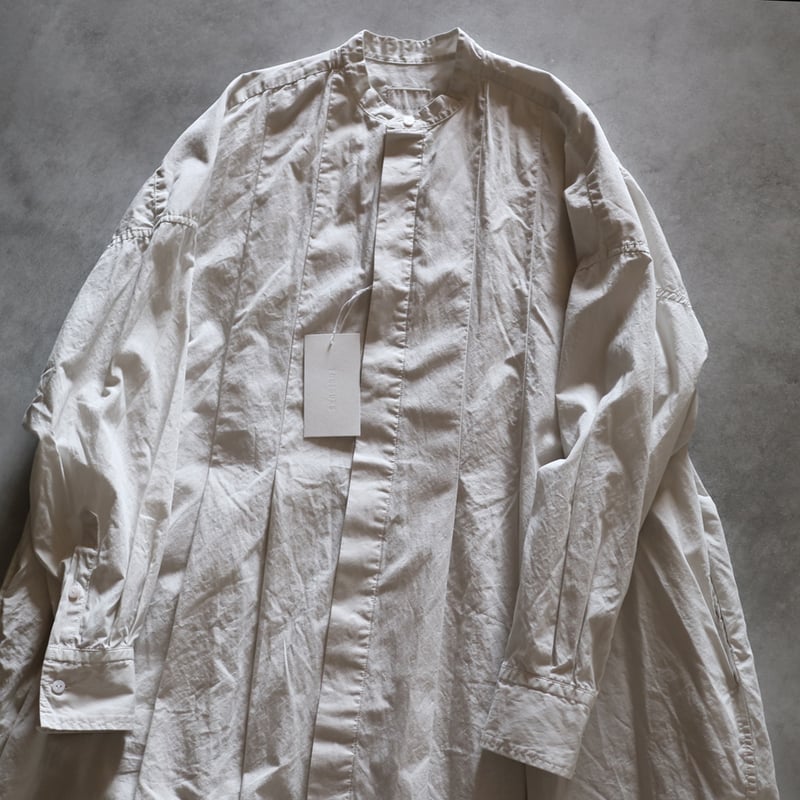 ガーメントダイオーガニックコットンポプリンフロントワイドタック