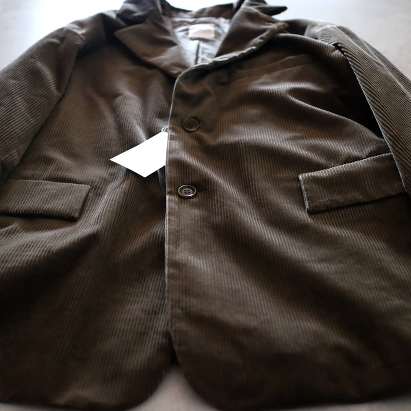 コットンワイドウエールコーディロイオーバーサイズ1＋2ボタンサック