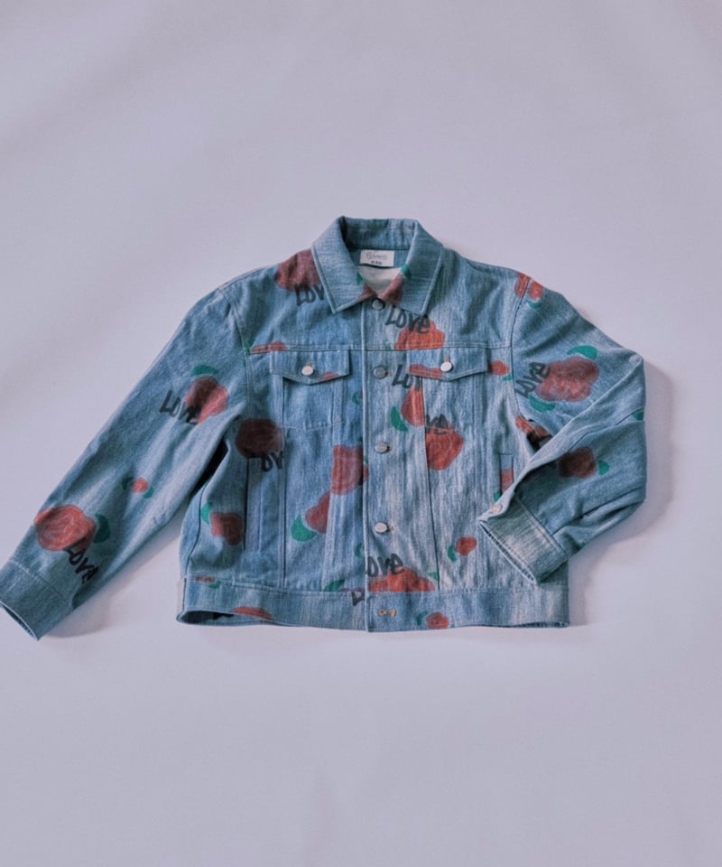 VIVIANO×JURK / rose print denim jacket | JURK s
