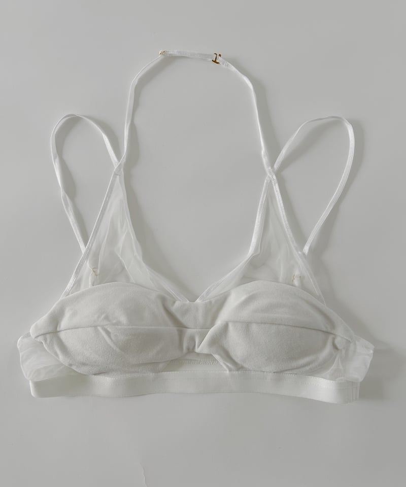 FETICO × JURK / SHEER PANELED VELVET BRALETTE |