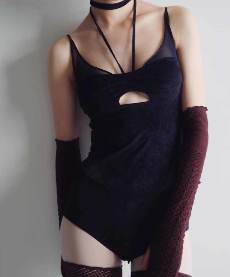 下着・アンダーウェア FETICO/SHEER PANEL VELVET BODYSUIT FETICO × JURK / SHEER PANEL VELVET BODYSUIT | J