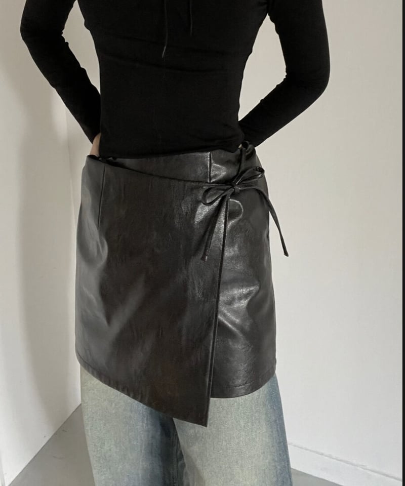 Little $uzie / Vegan Leather Wrap Mini Skirt | ...