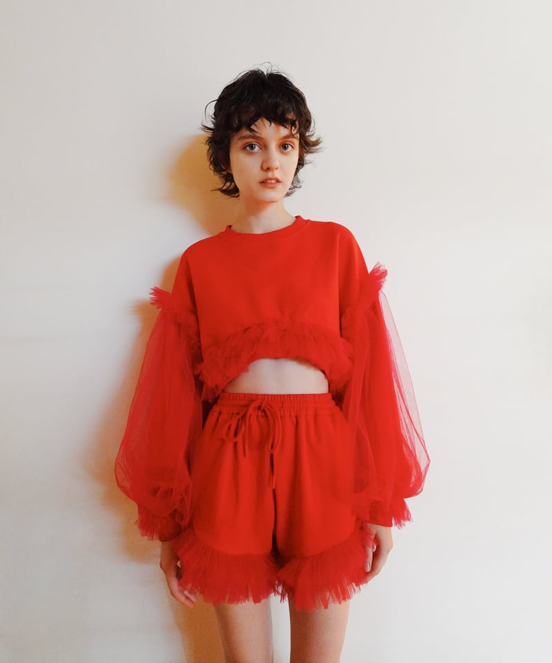 VIVIANO × JURK / Tulle Shorts(red) | JURK shop