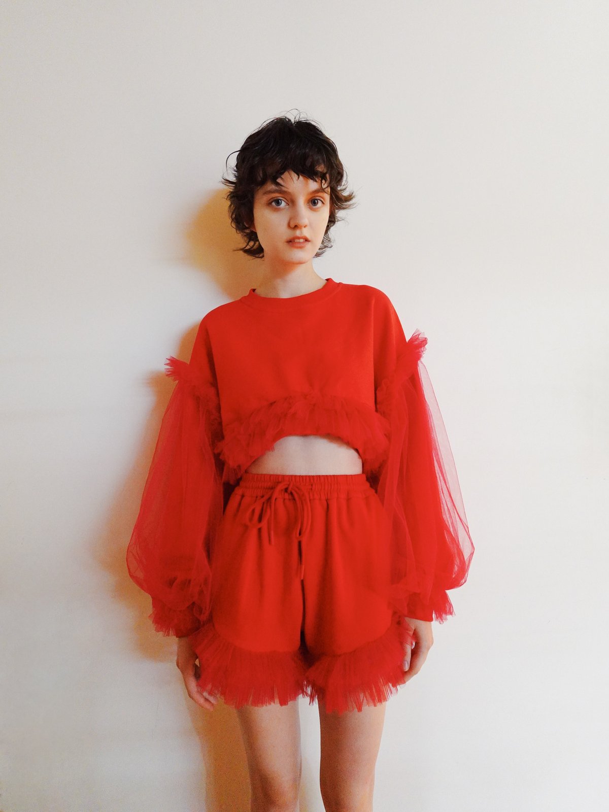 VIVIANO × JURK / Tulle Shorts(red) | JURK shop