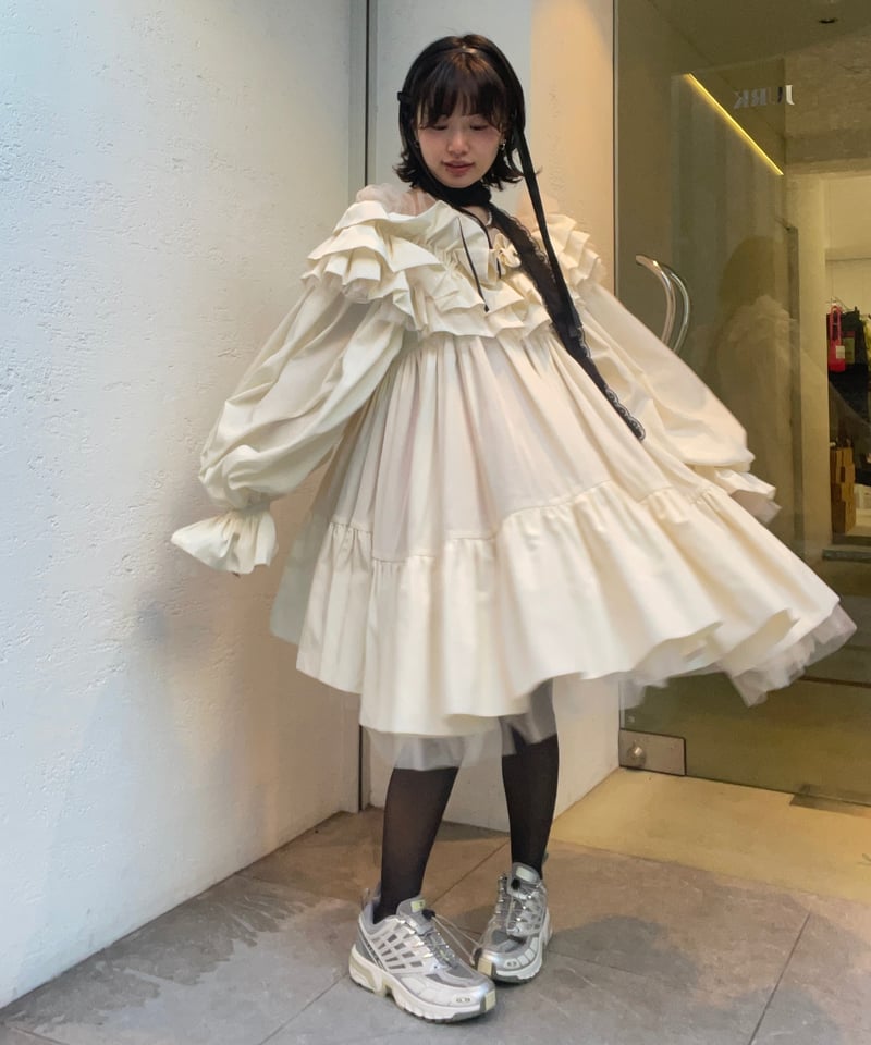 VIVIANO × JURK / Layered Mini Dress(white) | JU