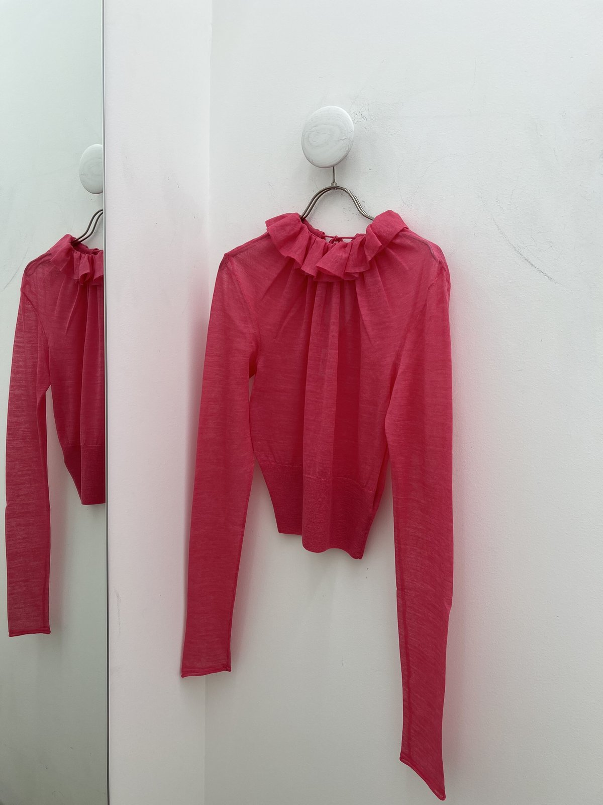 FETICO/alpaca sheer frilled knit top | jurk tokyo