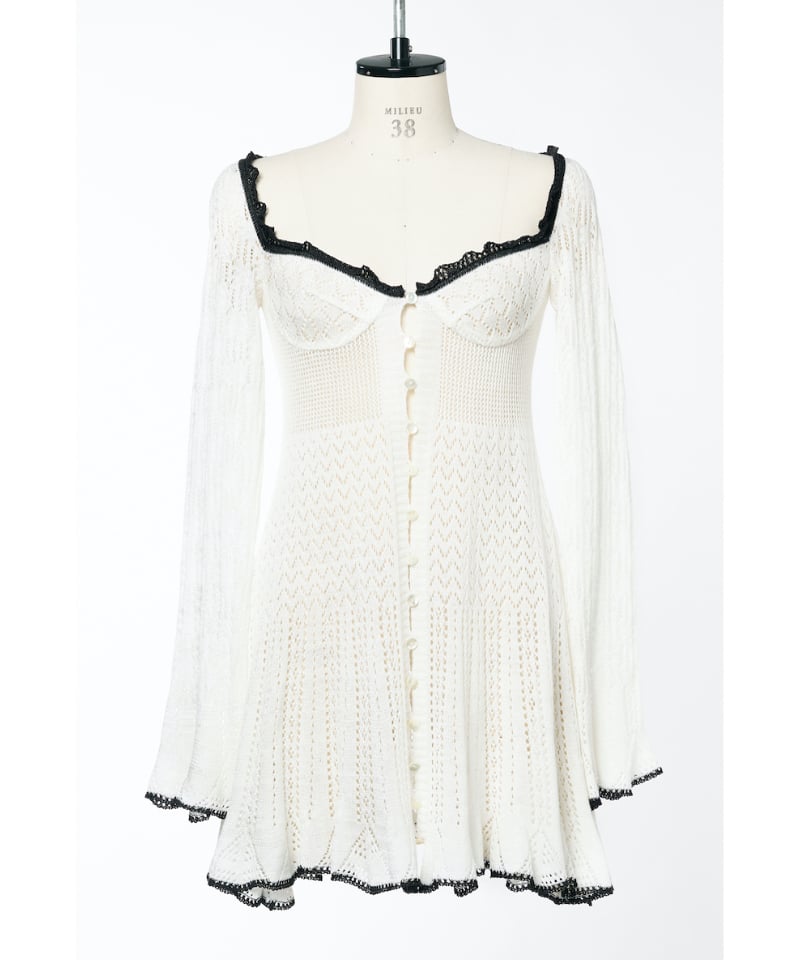 トップス FETICO LACE KNIT MINI DRESS 24ss 24SS】FETICO /LACE KNIT MINI DRESS