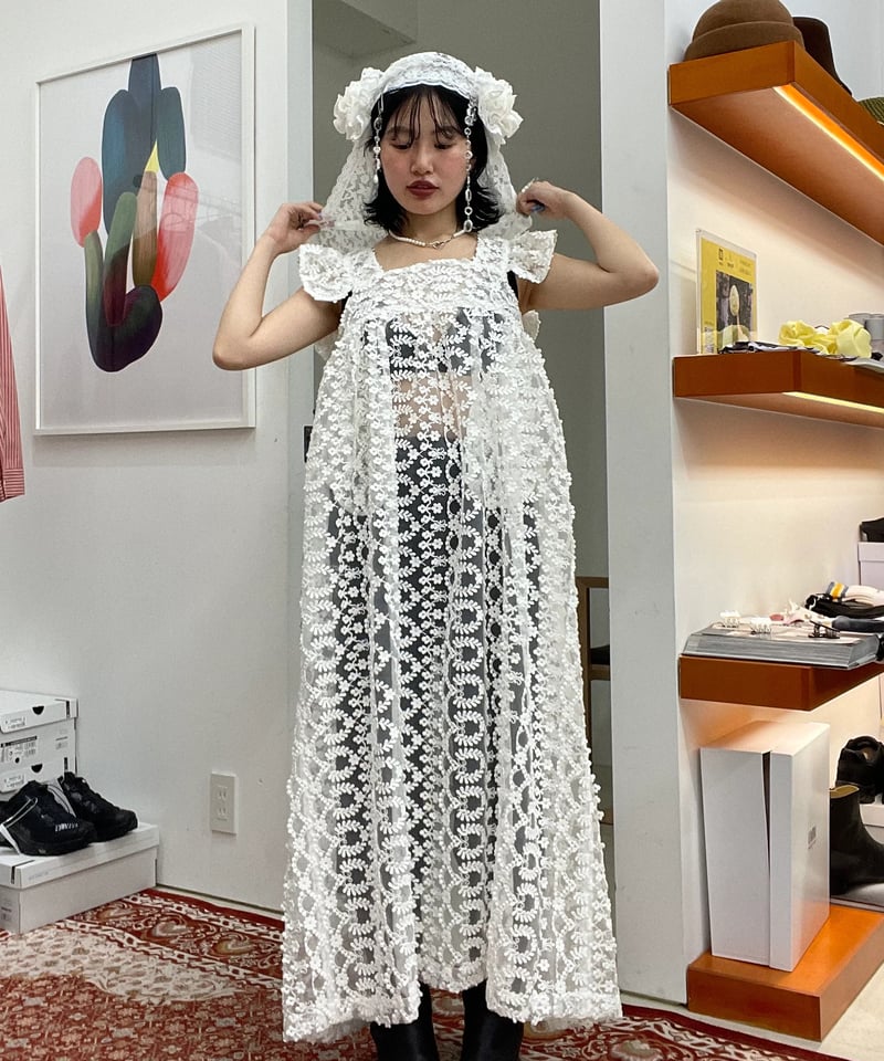 ワンピース naos naokitomizuka / Organdie embroidery back ribbon