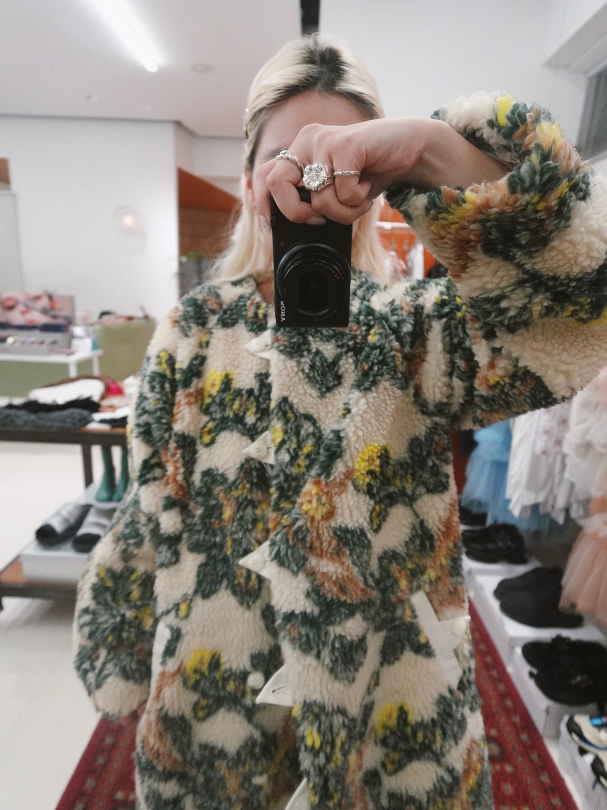 FUMIE TANAKA jacquard boa blouson