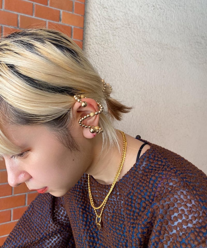 MAISON D'PULSE スクエアフープピアス MAISON D'PULSE スクエアフープピアス