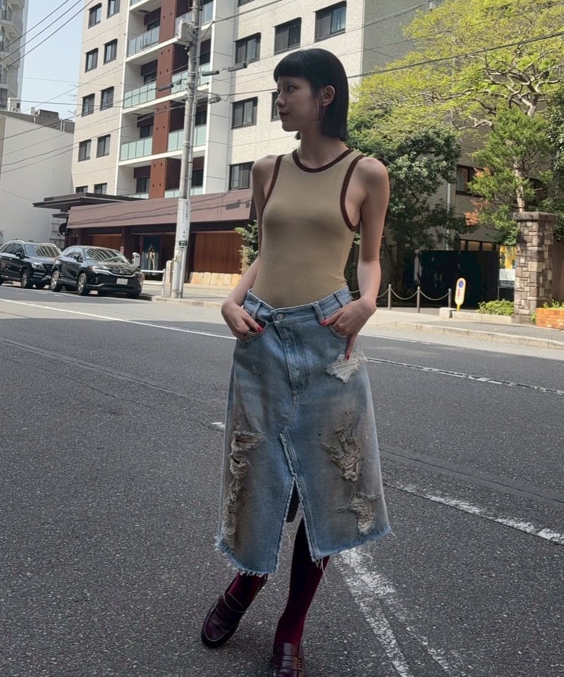 MM6 / front slit midi denim skirt | JURK shop t