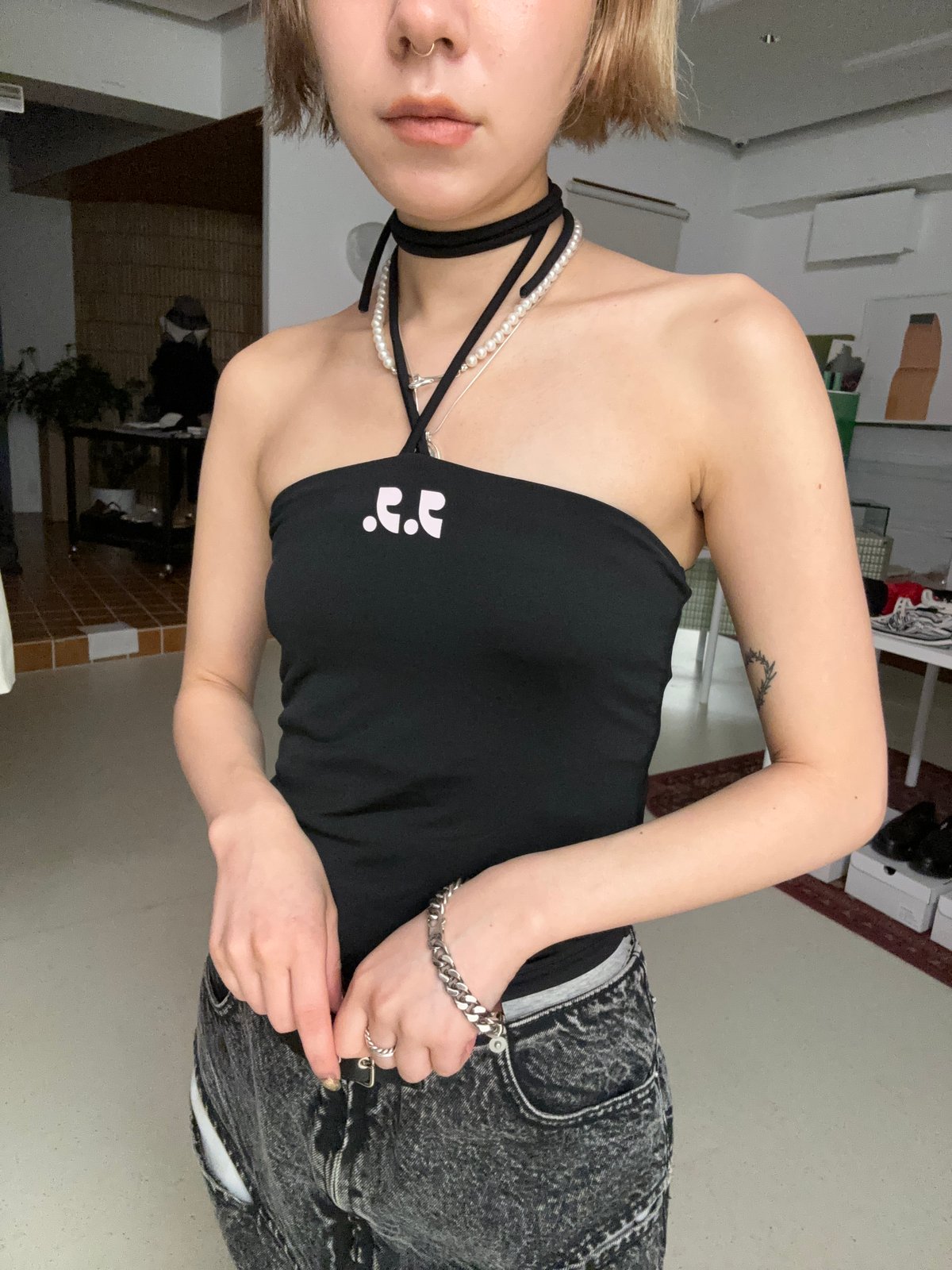 トップス Rest & Recreation RR BOLERO + HALTER TOP RR)Rest & Recreation / bolero + halter top | J