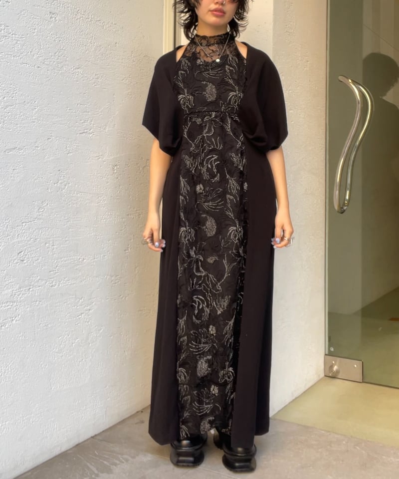 スーツ・フォーマル・ドレス Seem flower lace dress (Black) Seem flower lace dress (Black)