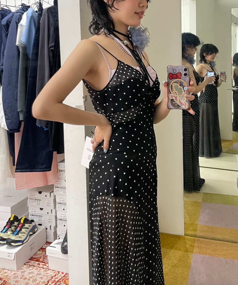 FETICO】 SHEER COMBINED SLIP DRESS