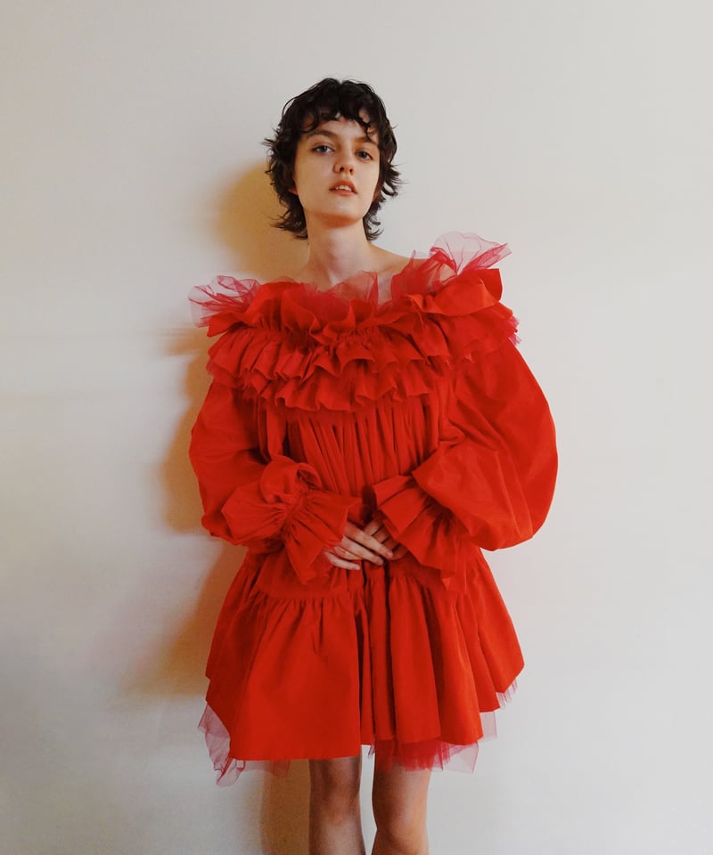 ワンピース VIVIANO Layered Mini Dress VIVIANO × JURK / Layered Mini Dress(red) | JURK