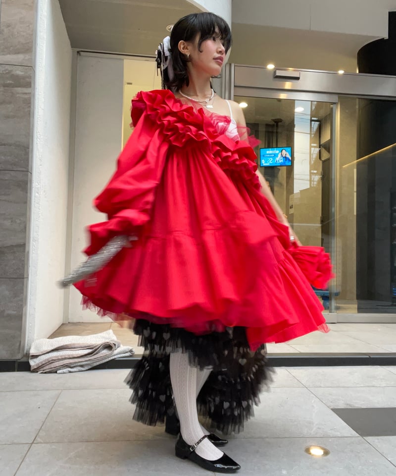 VIVIANO × JURK / Layered Mini Dress(red) | JURK