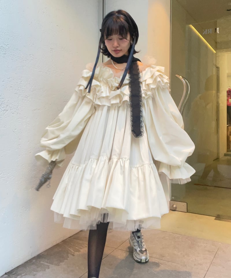 VIVIANO ドレス VIVIANO × JURK / Layered Mini Dress(white) | JU