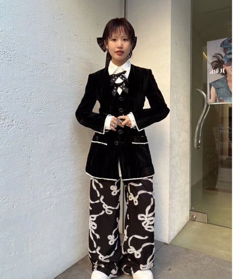 パンツ DREAM Sister Jane velvet pants Dream Sister Jane Satine floral embellished velvet pants in