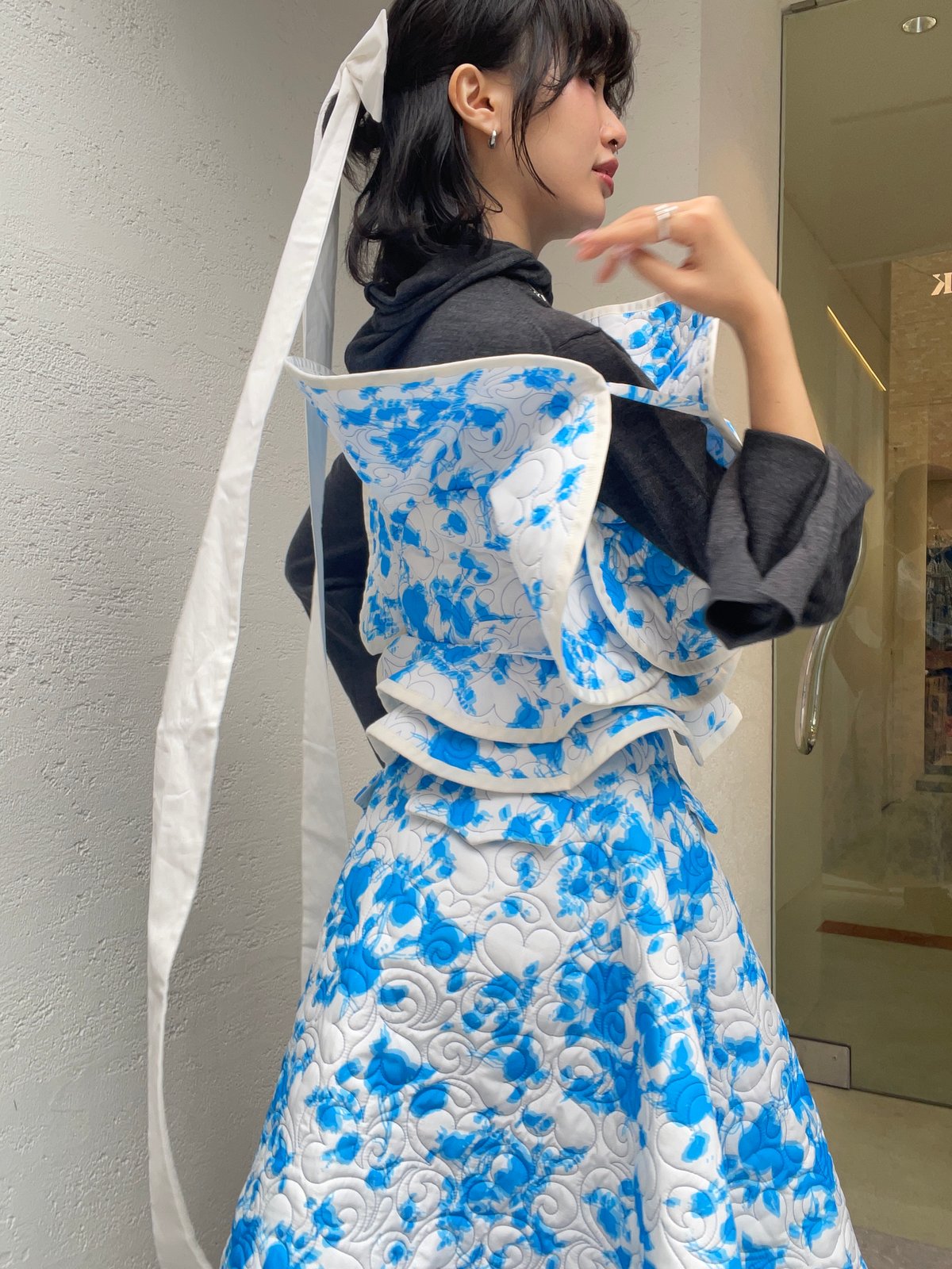 トップス viviano Quilted Ruffle Bustier 24aw VIVIANO / Quilted Ruffle Bustier | JURK shop tokyo