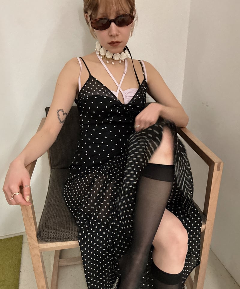 【FETICO】 SHEER COMBINED SLIP DRESS FETICO / SHEER COMBINED SLIP DRESS | JURK shop