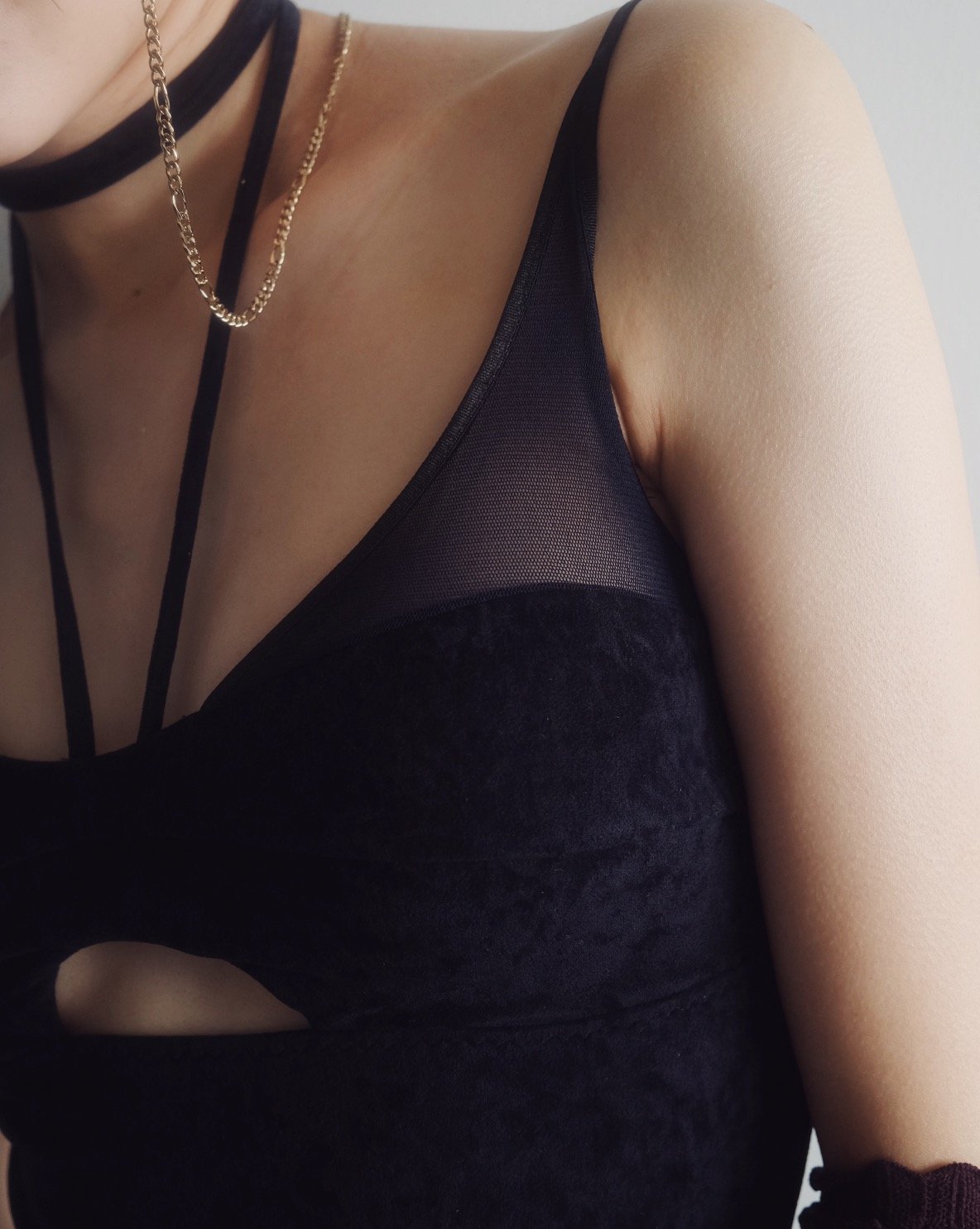 FETICO × JURK / SHEER PANEL VELVET BODYSUIT | J FETICO × JURK / SHEER PANEL VELVET BODYSUIT | J