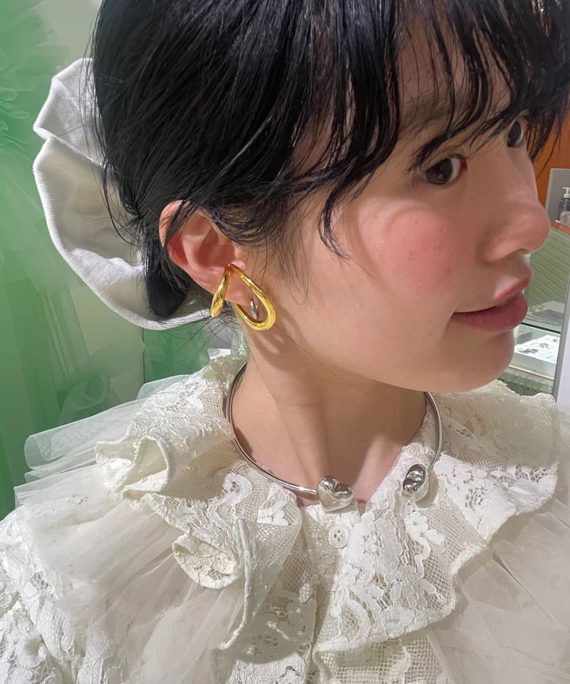 Soierie / Curve chain earcuff ring | JURK TOKYO Soierie / Curve chain earcuff ring | JURK TOKYO
