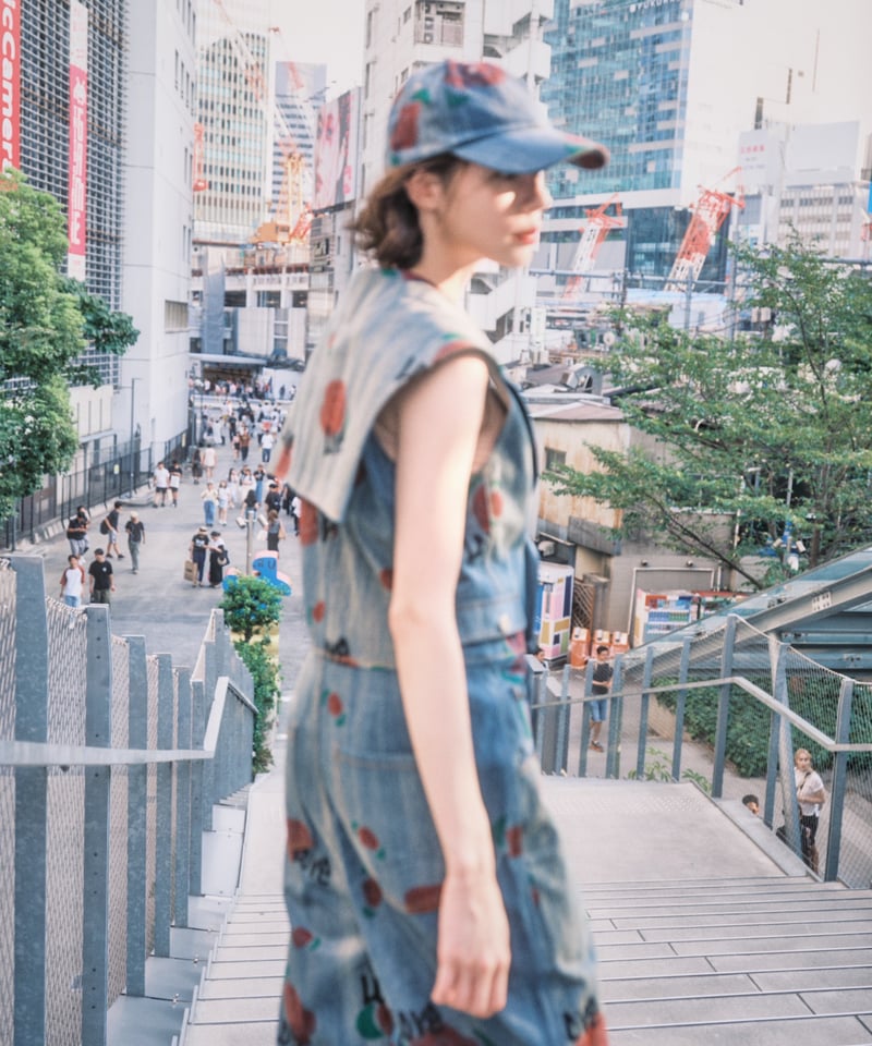 VIVIANO×JURK / rose print denim jumpsuit | JURK
