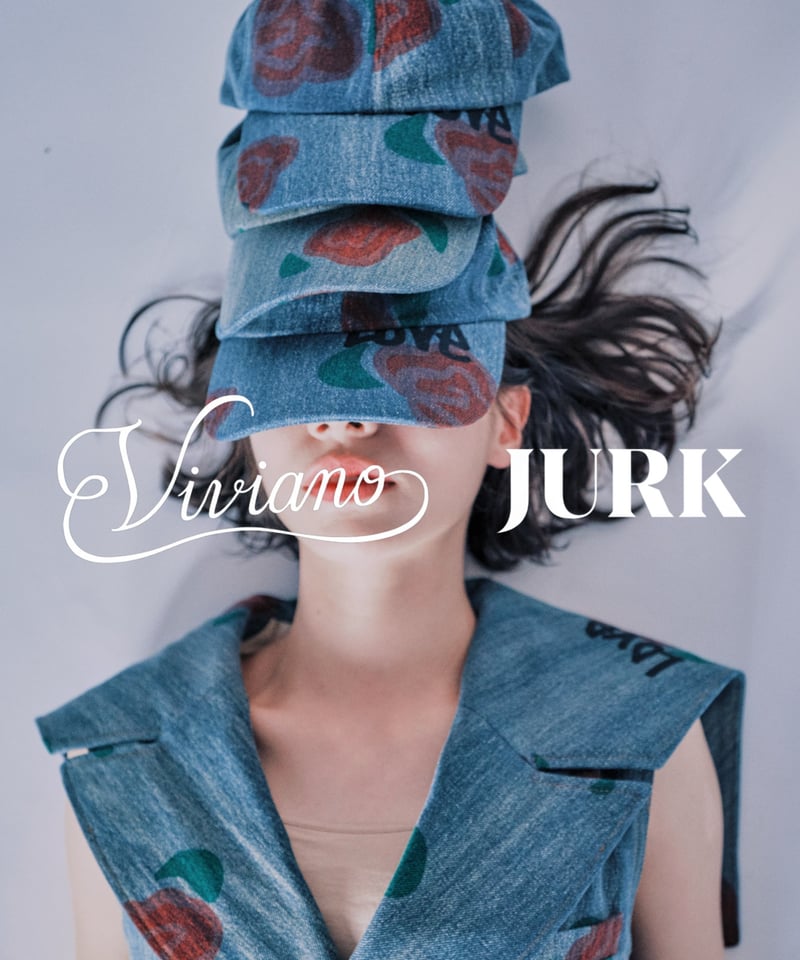 VIVIANO×JURK / rose print denim cap | JURK shop