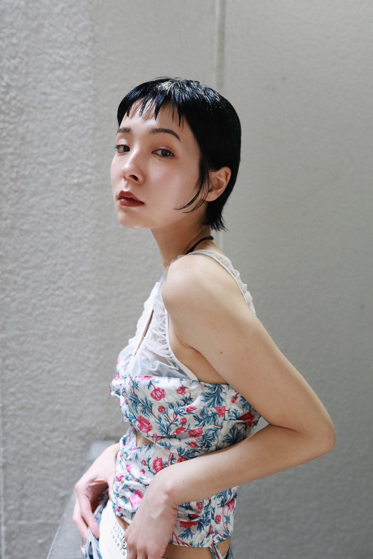 FETICO / FLOWER PRINT GATHERED TOP | JURK shop