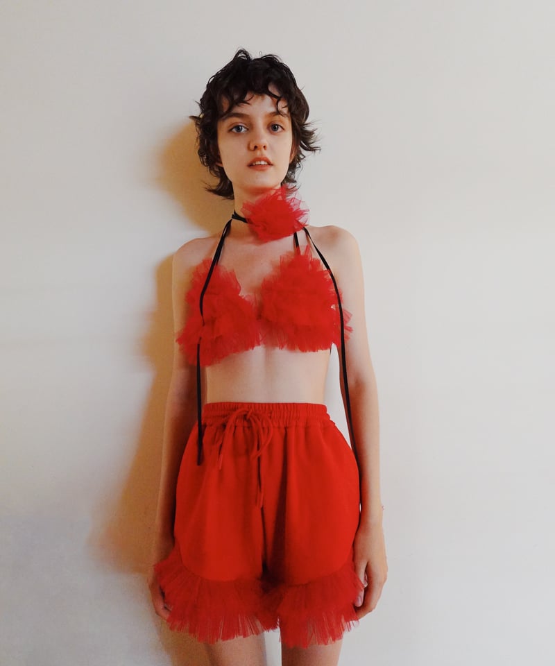 VIVIANO × JURK / Tulle Bra & Choker(red) | JURK