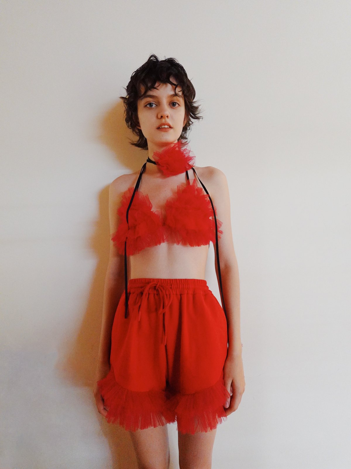 VIVIANO × JURK / Tulle Bra & Choker(red) | JURK