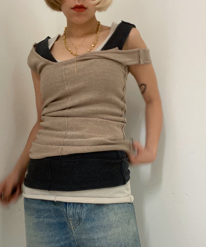 トップス Little$uzie Merino Wool Short Knit Little $uzie / Merino Wool Knitted tank