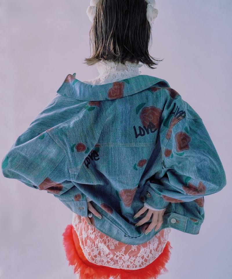 ジャケット・アウター FIORE PRINT DENIM DRESS ジャケット・アウター FIORE PRINT DENIM DRESS セール】FIORE