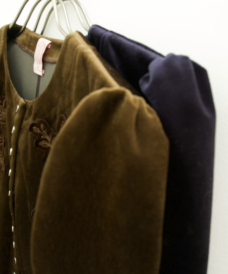 FETICO　ROSE-EMBROIDERED VELOUR CARDIGAN 25SS】FETICO フェティコ / ROSE-EMBROIDERED VELOUR CARDIGAN