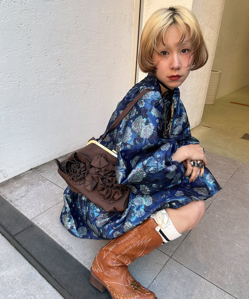 VIVIANO Jacquard Ruffle Bag　viviano　バック VIVIANO / Ruffle Hand Bag | JURK shop tokyo
