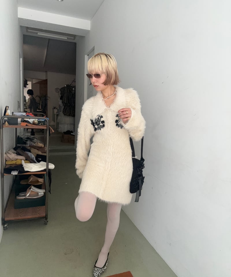 ジャケット・アウター FETICO /FUR KNIT BEAD EMBROIDERED JACKET FUR KNIT BEAD EMBROIDERED JACKET｜FETICO フェティコ