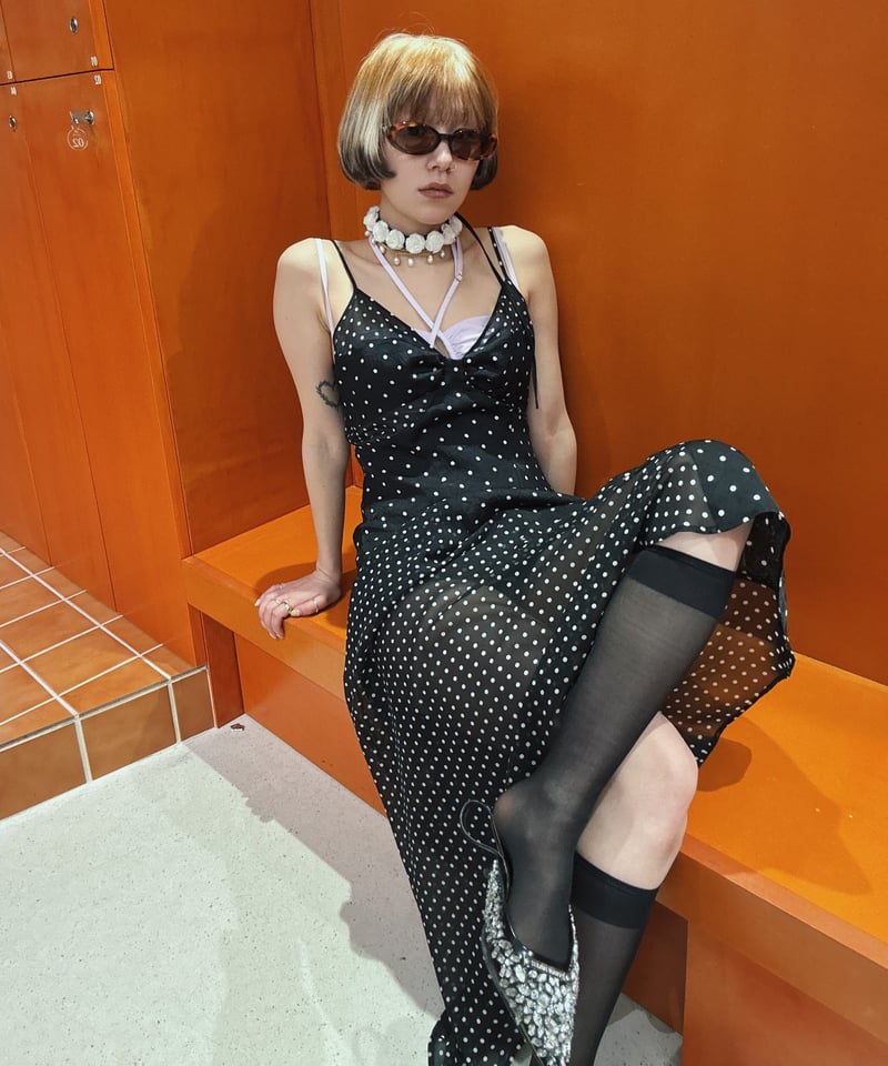 ワンピース FETICO CUTOUT SILK SLIP DRESS FETICO ワンピース 「FETICO/フェティコ」別注 CUTOUT SATIN