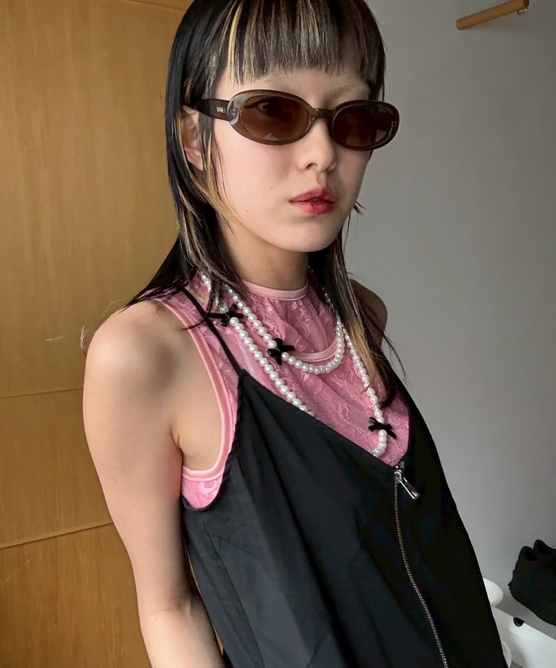 Lace up layered tank アクレント Lace up layered tank アクレント