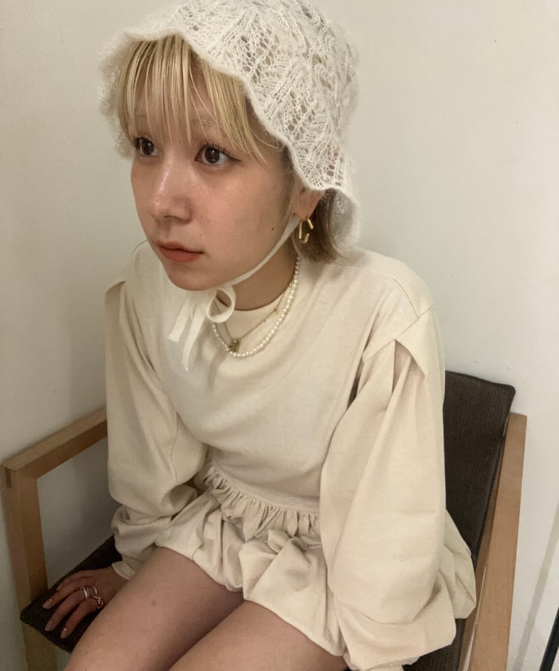 FUMIE=TANAKA / knit lace hat | JURK TOKYO FUMIE=TANAKA / knit lace hat | JURK TOKYO