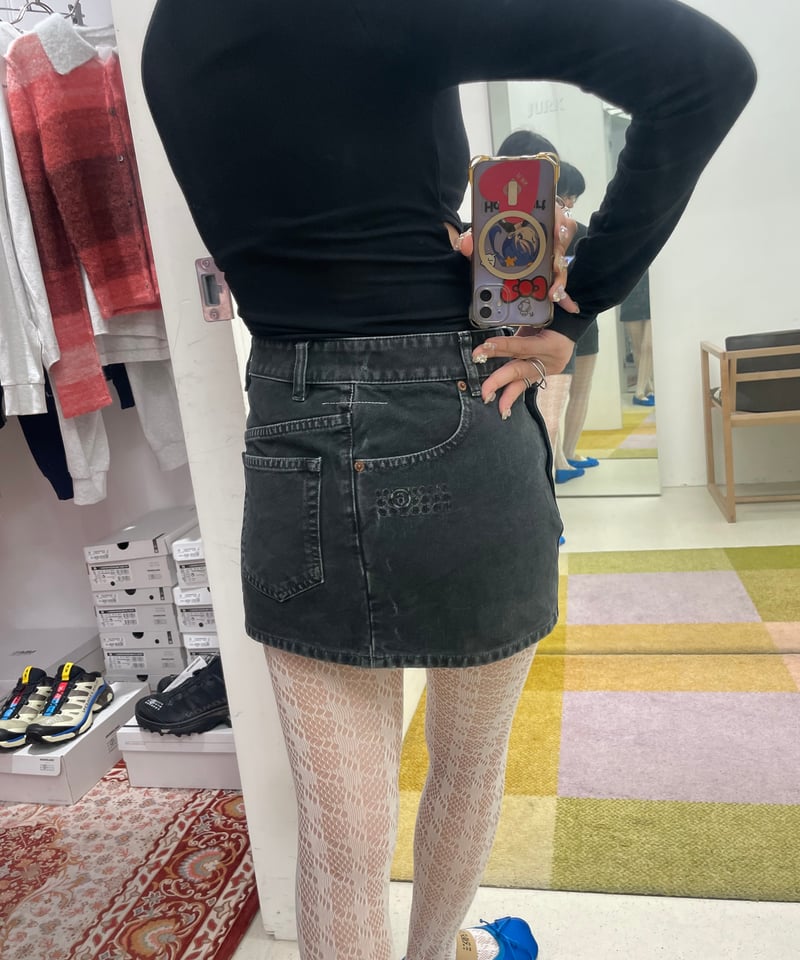 MM6 / black twist denim mini skirt | JURK shop