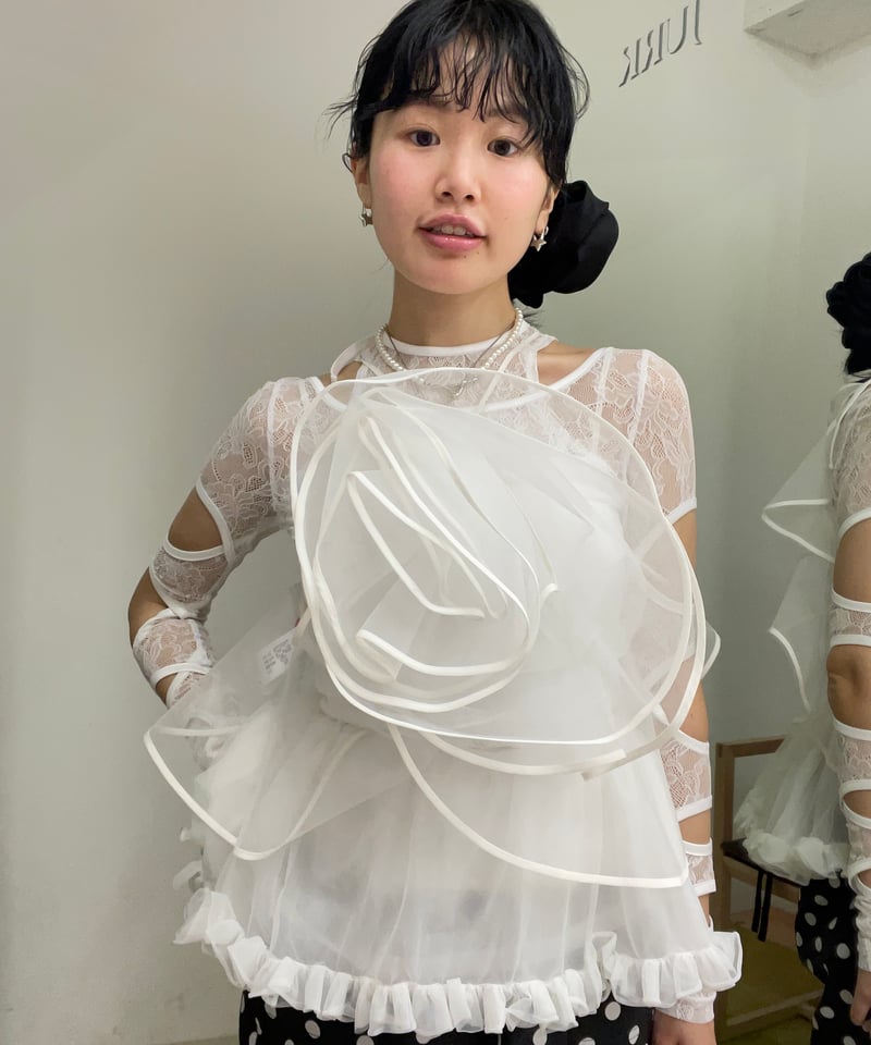 5/31まで値引き中★FETICO Gathered Sheer Top FETICO(フェティコ)のGATHERED SHEER TOP TERRA COTTA(トップス