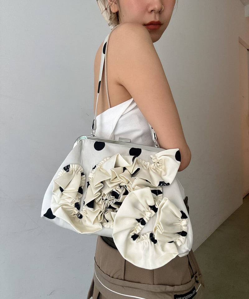 VIVIANO Jacquard Ruffle Bag　viviano　バック VIVIANO / Ruffle Hand Bag | JURK shop tokyo