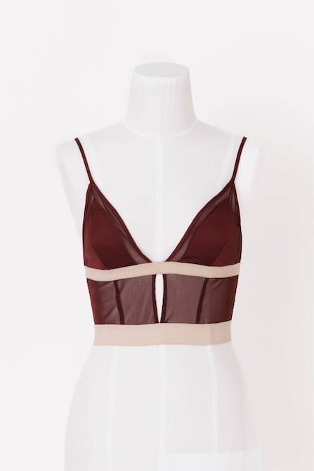 フェティコ(FETICO) CAMI TOP FETICO(フェティコ)のBOTANICAL JACQUARD CUTOUT CAMI TOP REDの